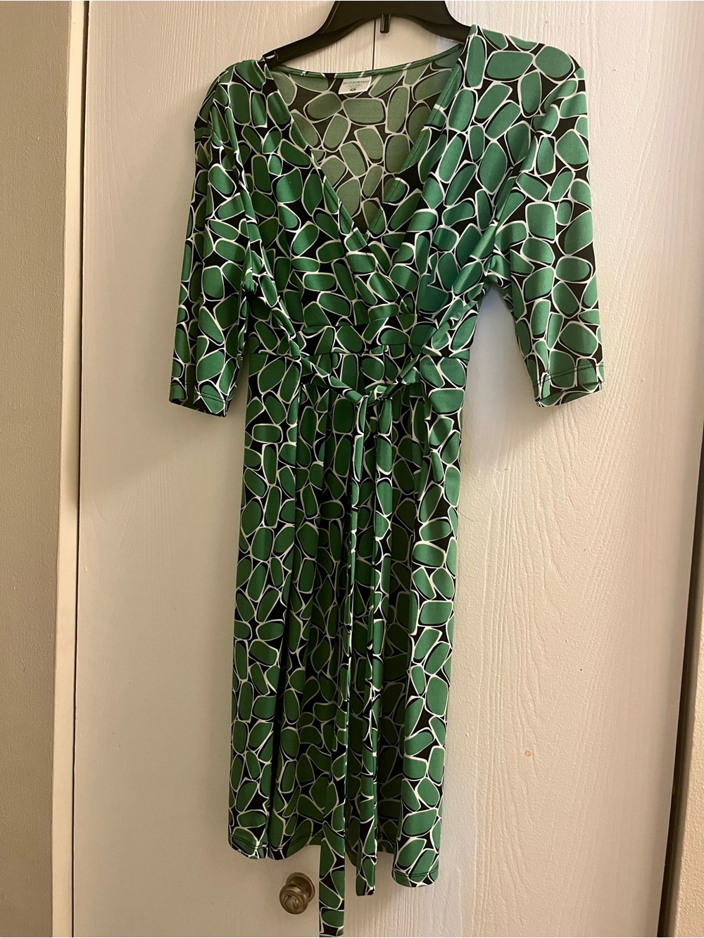 Motherhood Green Printed Wrap Dress with Tie